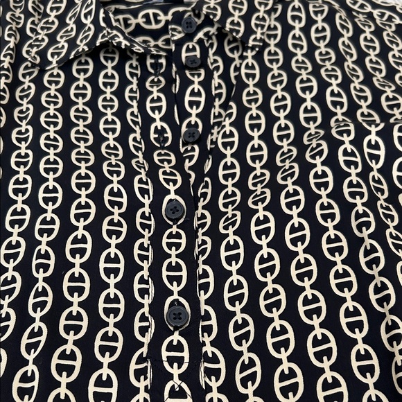 J.Crew Amelia Popover Shirtdress Chain Print Black Gold | NWOT | Size S - Picture 7 of 13